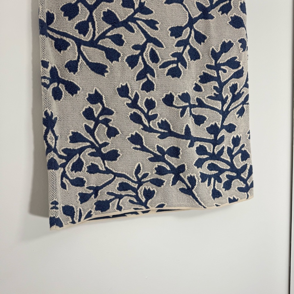 Peruvian Connection Pima Cotton Knee-Length Blue Floral Skirt Large Cottagecore - Picture 6 of 8